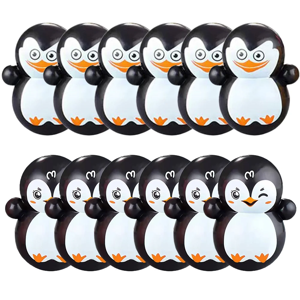 50 Pcs Tots Toys Desktop Tumbler Xmas Ornament Tabletop Plaything Christmas Decor Plastic Baby Cartoon