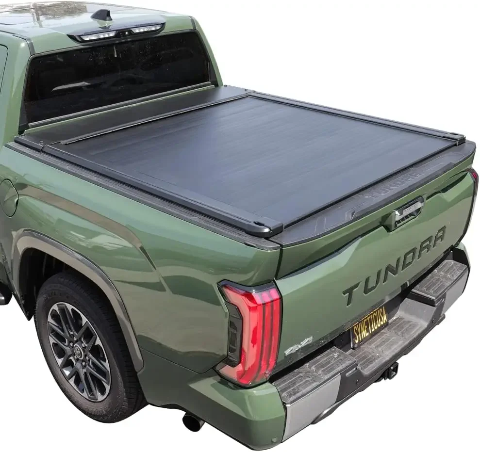 Tonneau Cover Fits 2016-2024 Toyota Tacoma 6' Truck Bed Matte Black Aluminum Low Profile Waterproof