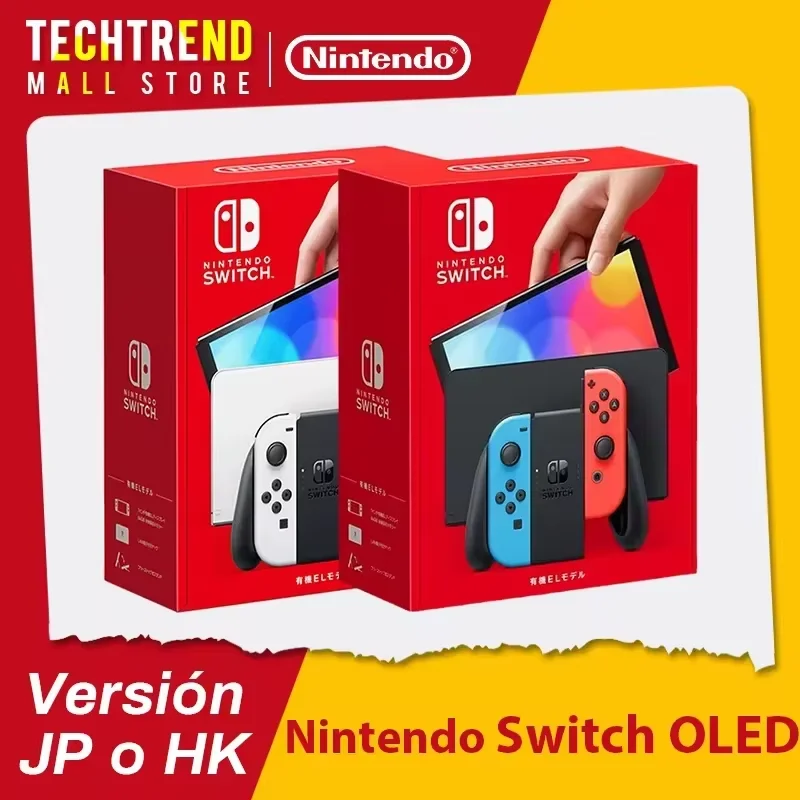 Nintendo Switch OLED Game Console with white or neon (64GB) 7 inch OLED screen enhanced Audio LAN port with cable