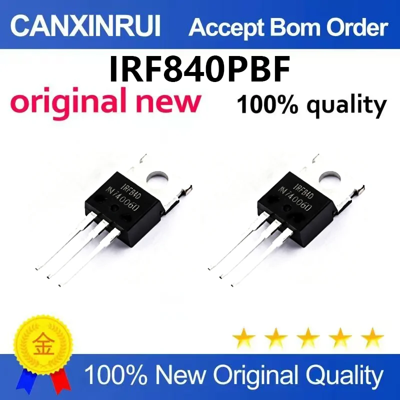 (5pcs-100pcs)Brand new original IRF840PBF TO-220 N-channel 500V/8A direct insertion MOSFET field-effect transistor