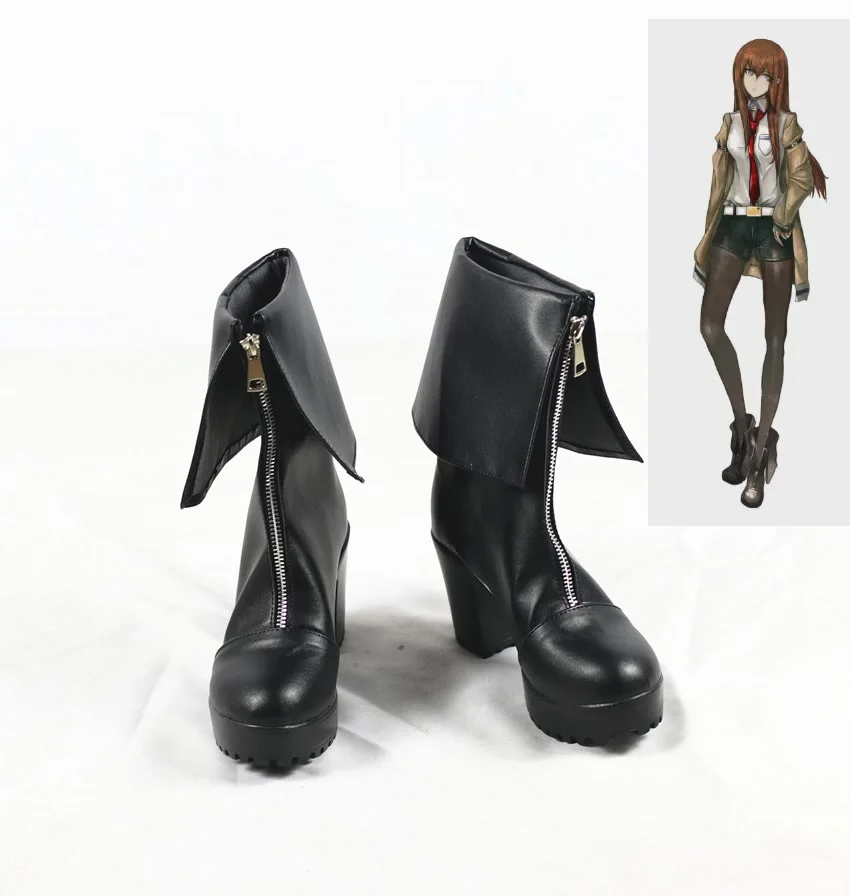 Обувь для косплея Makise Kurisu из Steins Gate, ботинки, аксессуары для костюмов на Хэллоуин и Рождество, реквизит, сделанный на заказ