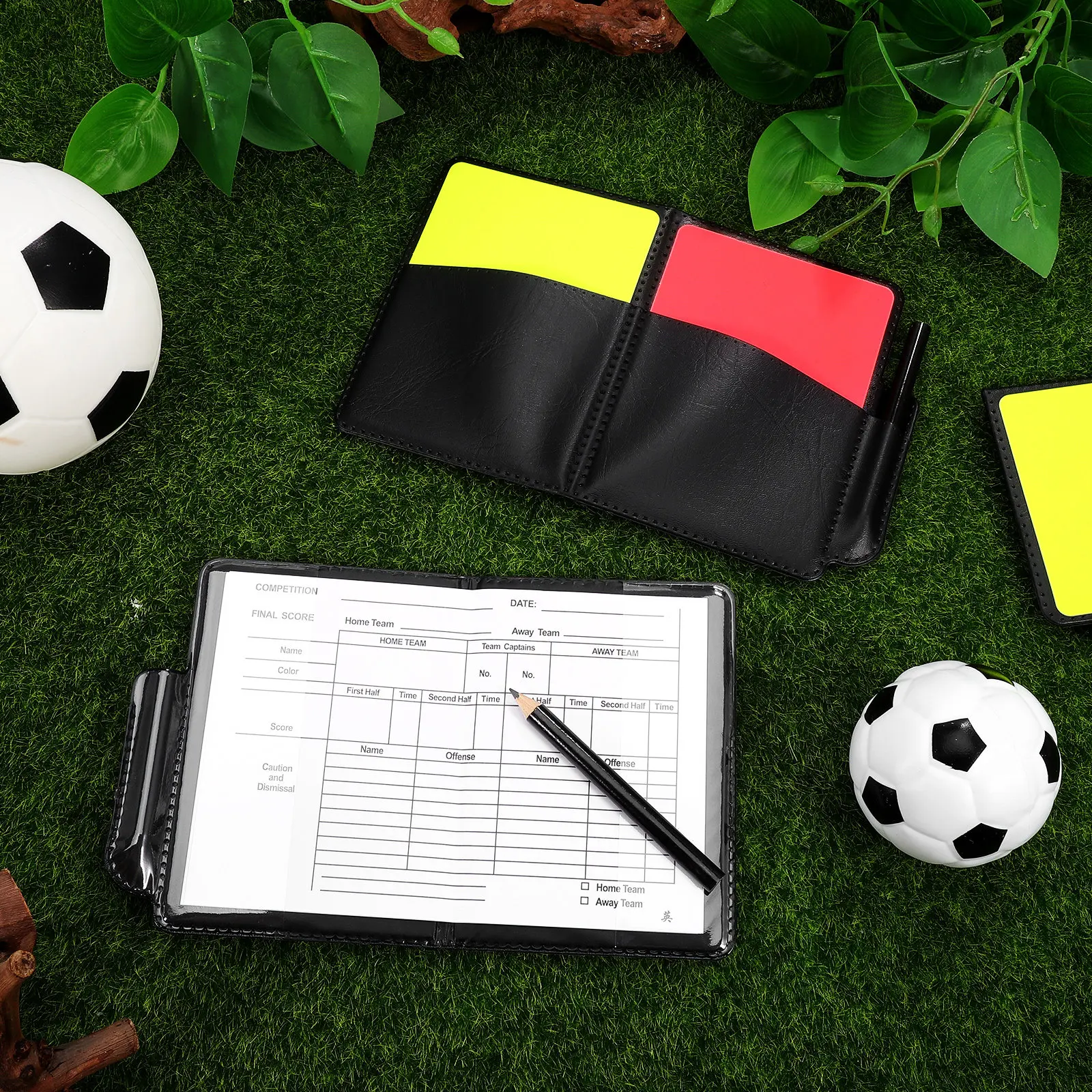 

4 Sets Red Yellow Cards Referee Card Set Essential Tool for Soccer Volleyball Football Soccer Referee Kit Scorebook Pencil