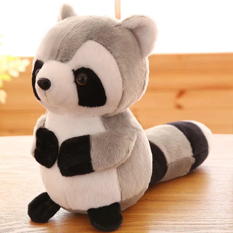 Cute Plush Gray Raccoon Toy Soft High-Quality Raccoon Doll Gift Approximately 22cm