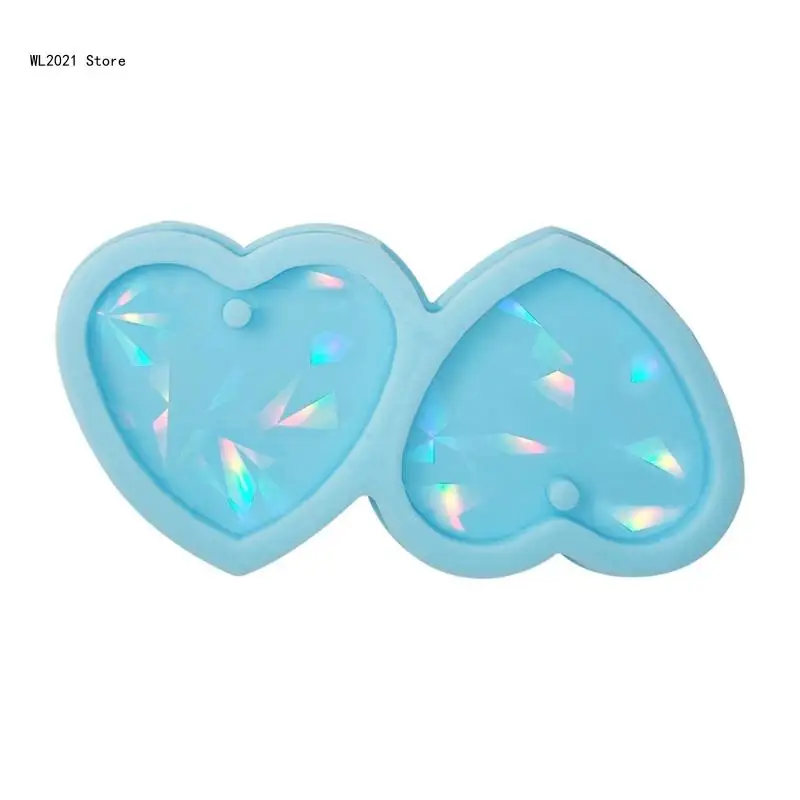 Heart Earring Resin Mold Jewelry Casting Mold Silicone Pendant Mould Epoxy Resin Mold for Keychain Crafts