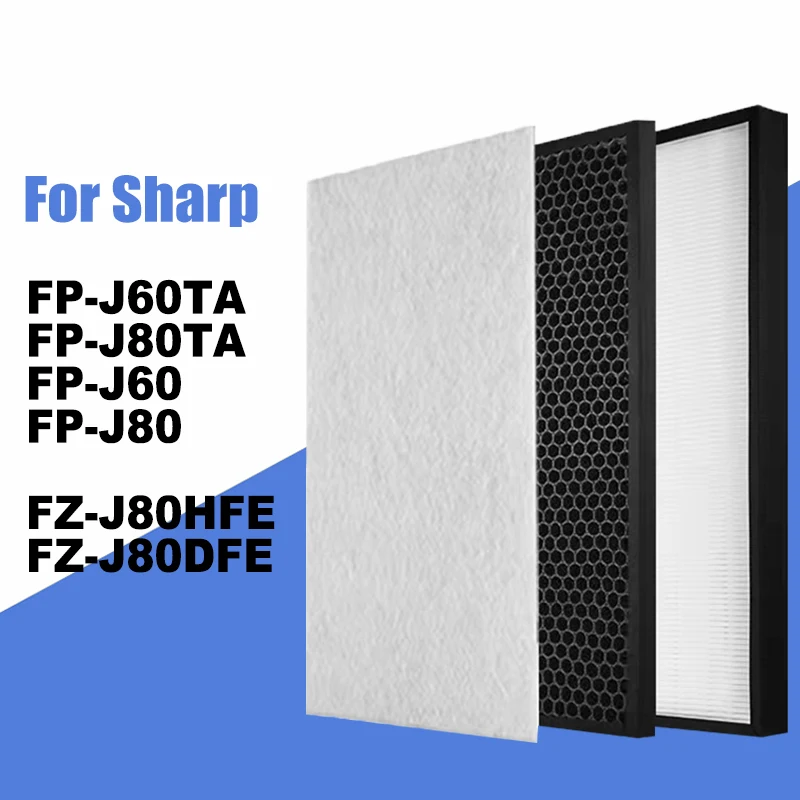 FZ-J80HFE FZ-J80DFE Hepa Filter En Actived Carbon Filter Voor Sharp FP-J60TA FP-J80TA FP-J60 FP-J80 Luchtreiniger Onderdelen