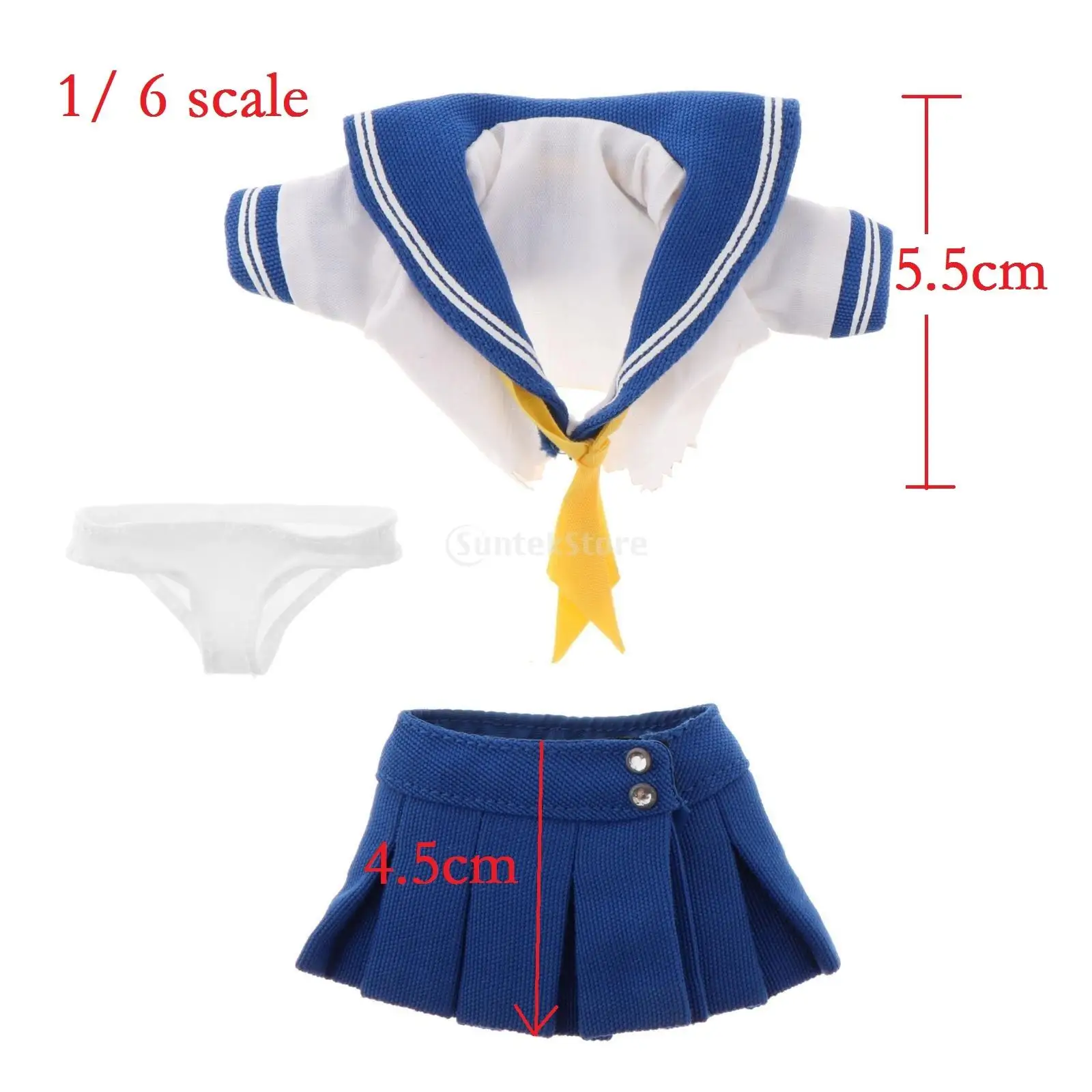 1/6 Schaal Vrouwelijke Meisje Rok Uniform Outfit Voor 12 Inch Figuur Blauw