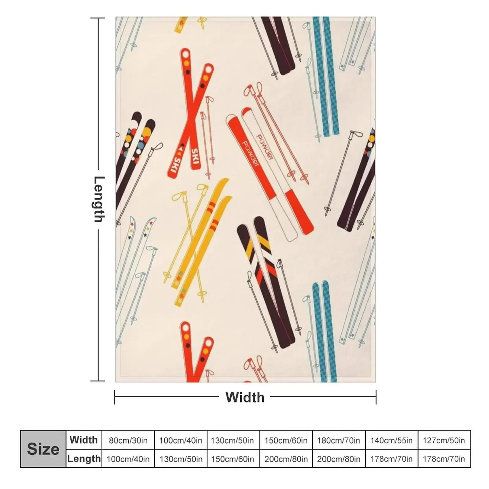 Skiing time pattern Throw Blanket Soft Plush Plaid Loose Plush for babies Decorative Sofas For Sofa Thin Blankets