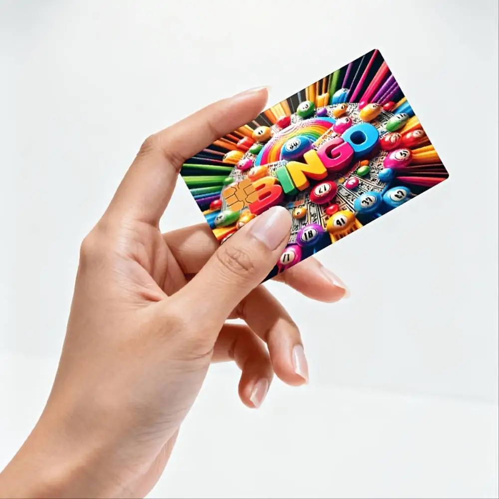 Bingo Themed Credit Card Sticker Bubble Free High Quality PVC Decal For EBT Debit Transit Small Chip Cards