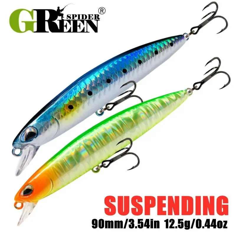 90 mm 12,5 g hängende Minnow-Tiefe 0,8 m langer Wurf-Angelköder Hechtbarsch Jerkbait Tackle künstlicher Hartköder