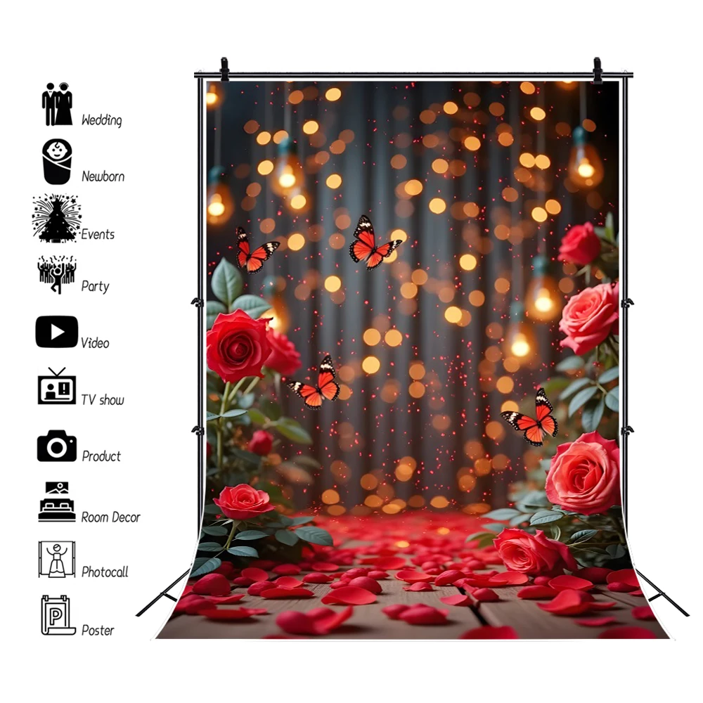 14 فبراير عيد الحب خلفية الزهور الحب القلب بالونات الحلو زوجين صورة الزفاف التصوير خلفية استوديو الصور