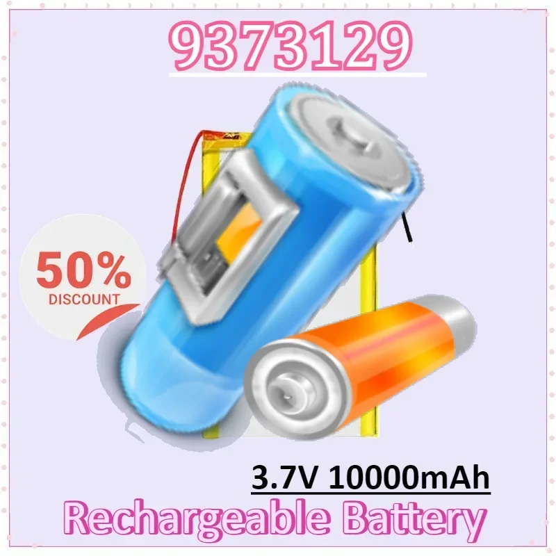 

9373129 3.7V 10000mAh Rechargeable Polymer Battery Lipo Li-Po for Toy Power Bank GPS Laptop Camping Lights Diy Batteries