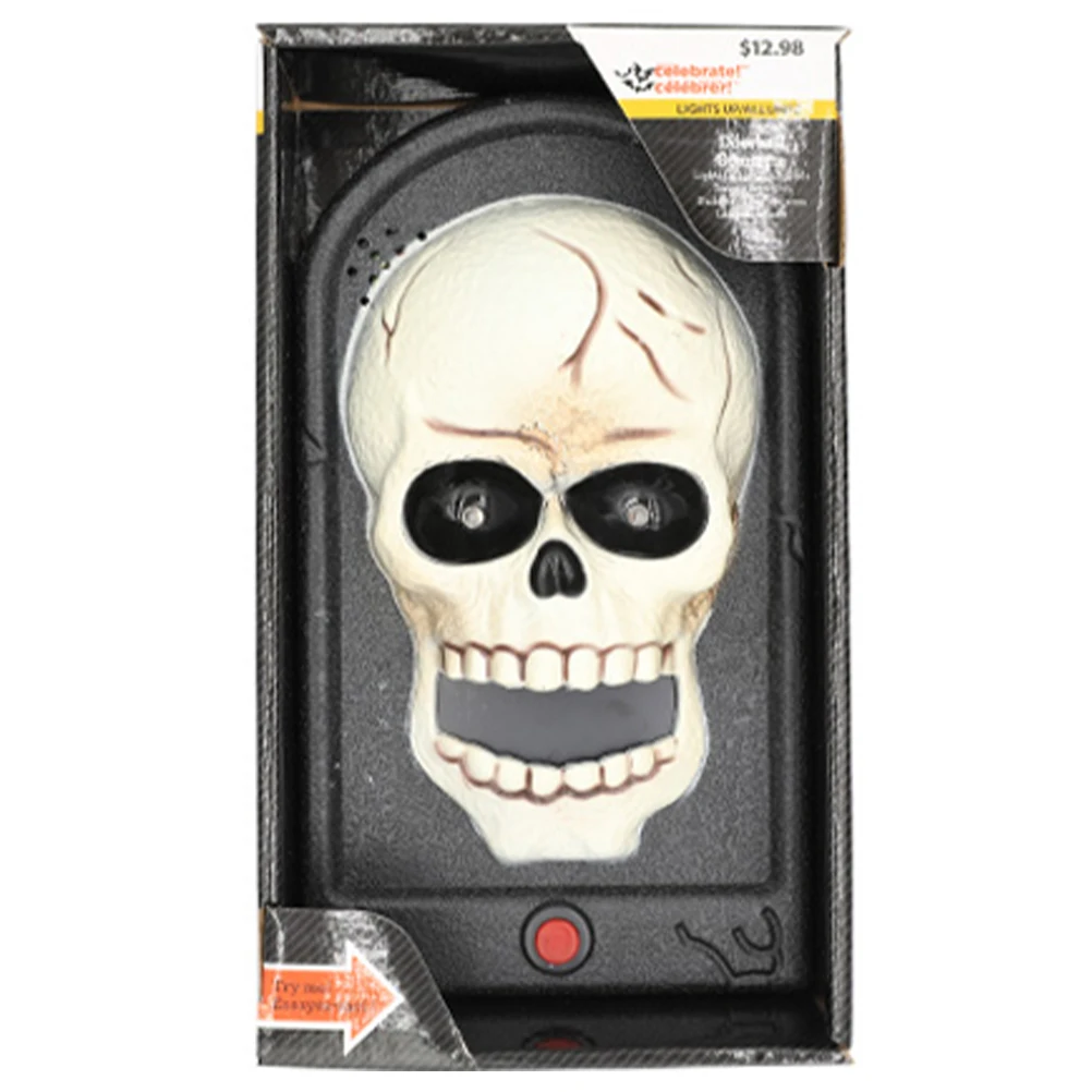 

Electric Doorbell Halloween Decoration Creepy Scary Glowing Spooky Skull Ringer