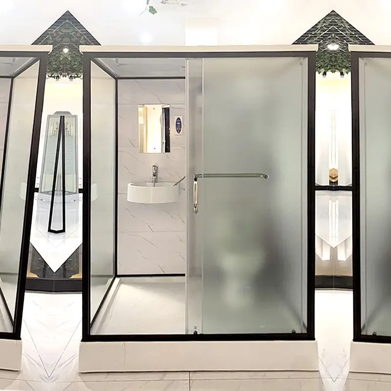 Mobile glass integrated bathroom sliding door, dry and wet separation bathroom integrated household partition shower room