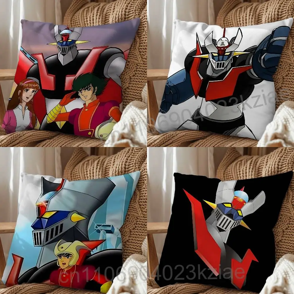 Mechanical armorization Z Mazinger Pillow Case Anti-dustmite Pillowcase Invisible zipper silky short plush Sofa cushion cover