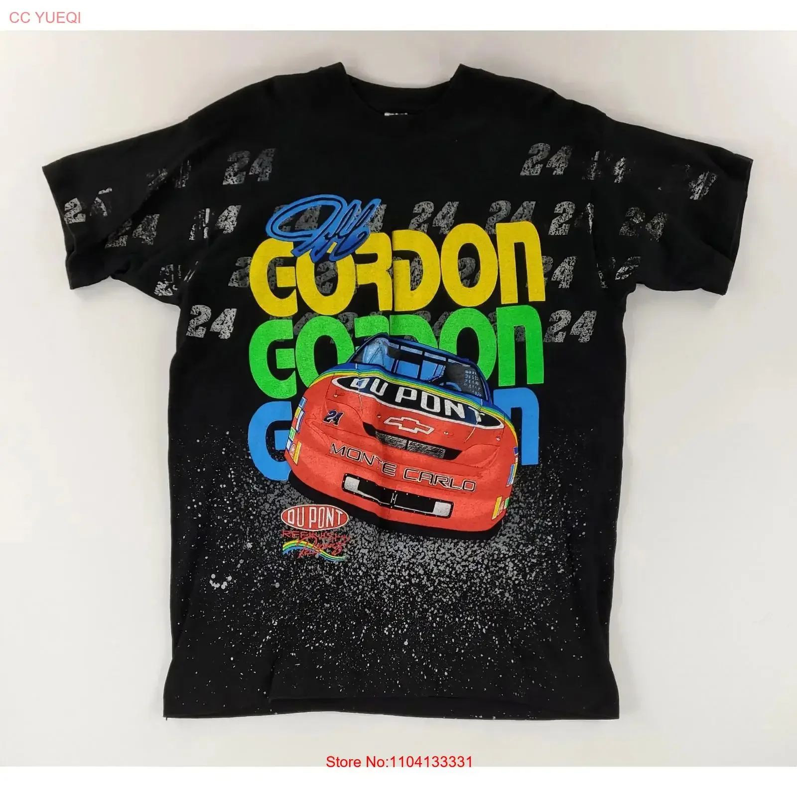 Jeff Gordon T Shirt VTG 90s AOP Mega Going Gone Black Made USA Mens XL vintage Washed Soft fashion Casual homme graphic