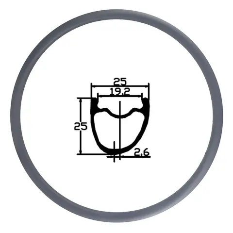 LIENGU 300g 700c 25mm Aro de Carbono Assimétrico para Freio a Disco de Estrada Tubeless Clincher 25mm de Largura 19.2mm de Largura Interna para Bicicletas 20 24 28