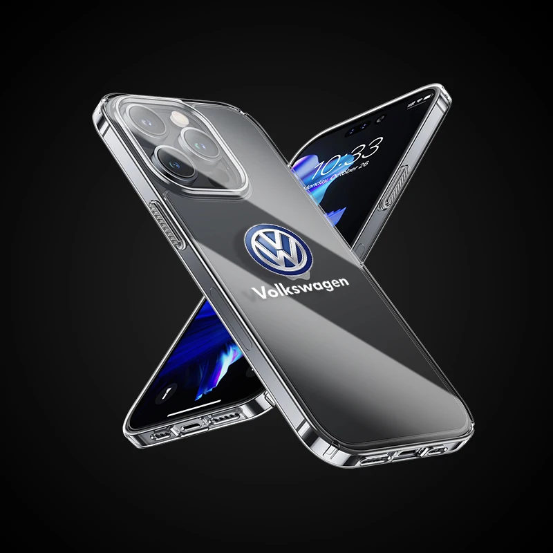 Luxury Clear Phone Case for IPhone 11 12 13 14 Pro Max XR X XS SE 7 8 Plus For Volkswagen VW All GOLF Polo Tiguan TOURAN PASSAT