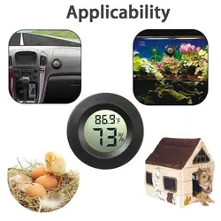 black Mini Hygrometer Thermometer Digital LCD Monitor Indoor/Outdoor Humidity Meter Gauge Temperature for Home