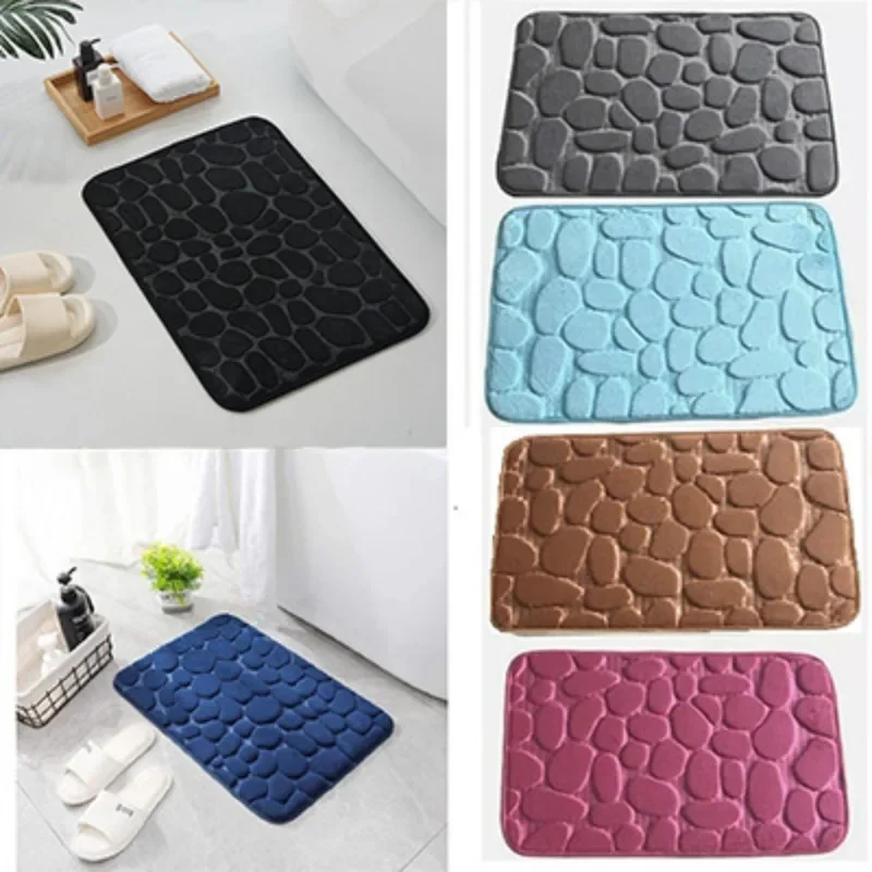 

Embossed Bathroom Bath Mat Non-slip Carpets In Wash Basin Bathtub Side Floor Rug Shower Room Doormat Memory Foam Pad