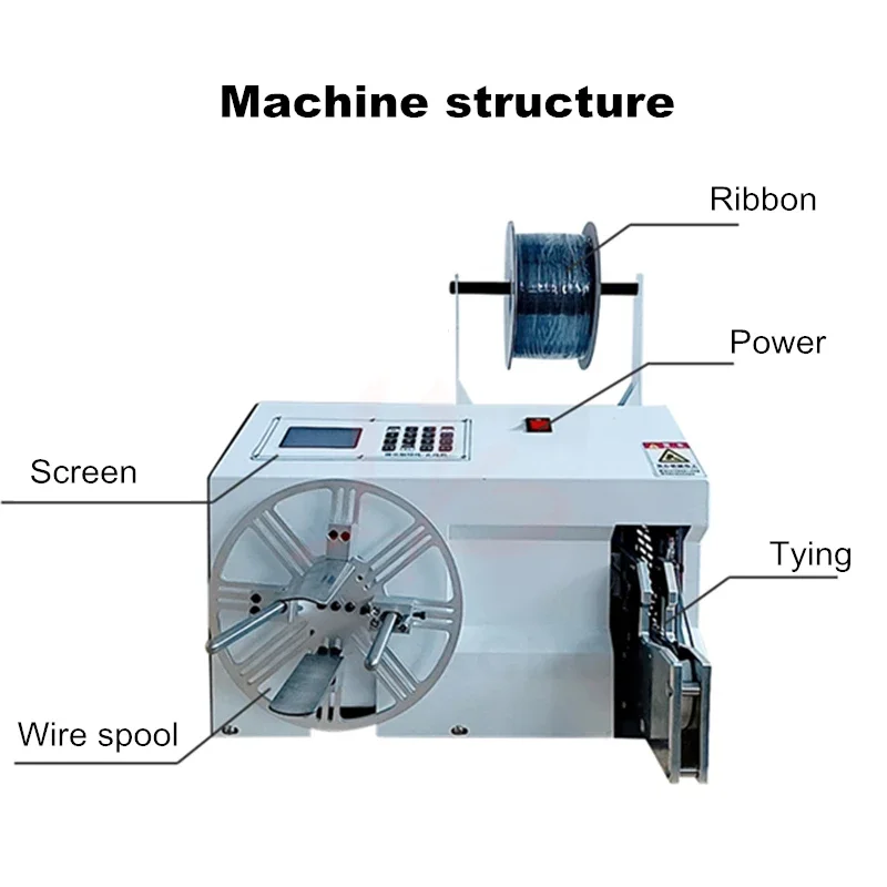 Mini Automatic Wire Winding and Binding Machine Multifunction 2 in 1 for USB Data Cable Power Cord Tie Winder Touch Screen