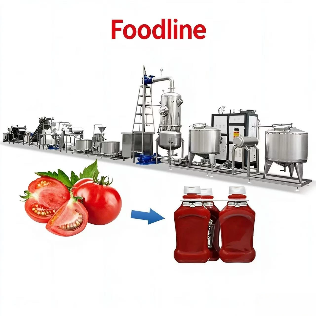 FL Customized Commercial Concentrate Ketchup Tomato Paste Manufacture Plant Low Price Tomato Puree Sauce Setup Factory Sale
