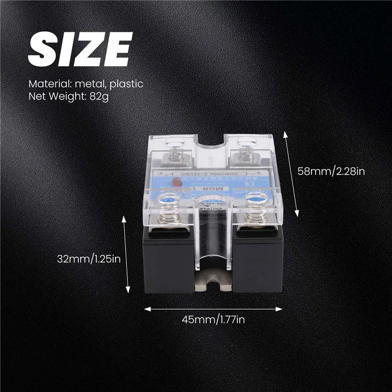 【HOT ITEMS】MGR-1 D4825 Single-Phase Solid State Relay SSR 25A DC 3-32 V AC 24-480 V