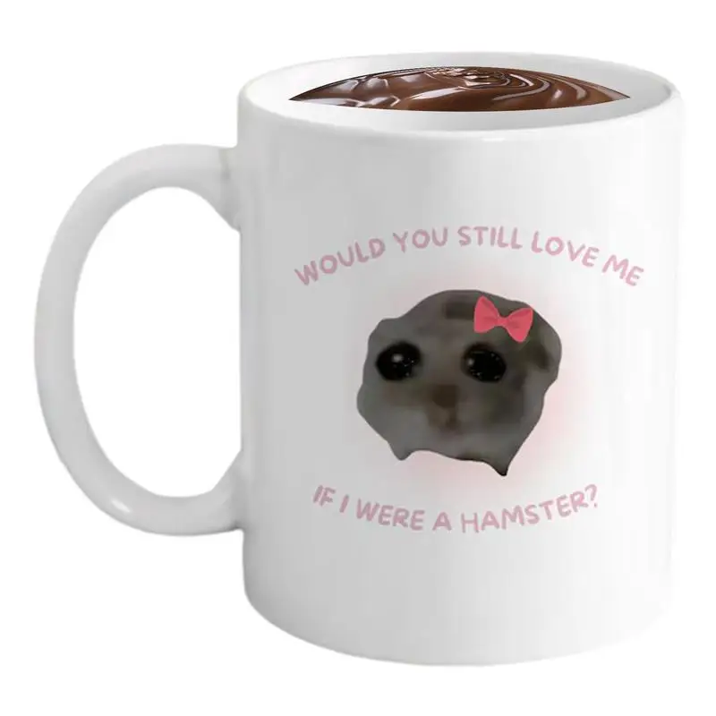 Hamster Mug 11oz Hamster-Themed Ceramic Coffee Mugs Sad Hamster Design Unique Funny Mug That Makes Everyone Laugh For Women And