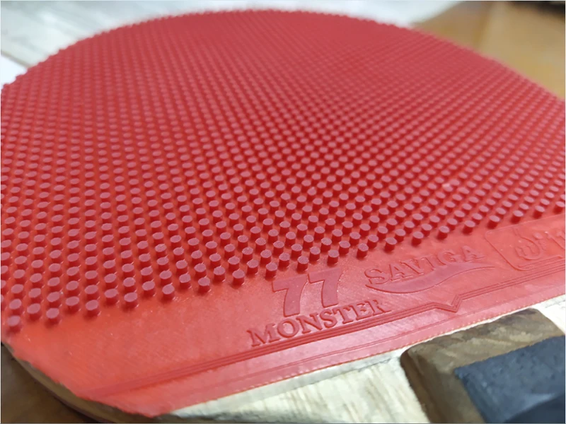 SAVIGA 77 Monster Cured OX Tischtennisbelag mit mittelgroßen Noppen, offensiver Ping-Pong-Belag, gut für Angriff und Geschwindigkeit – Detail 2