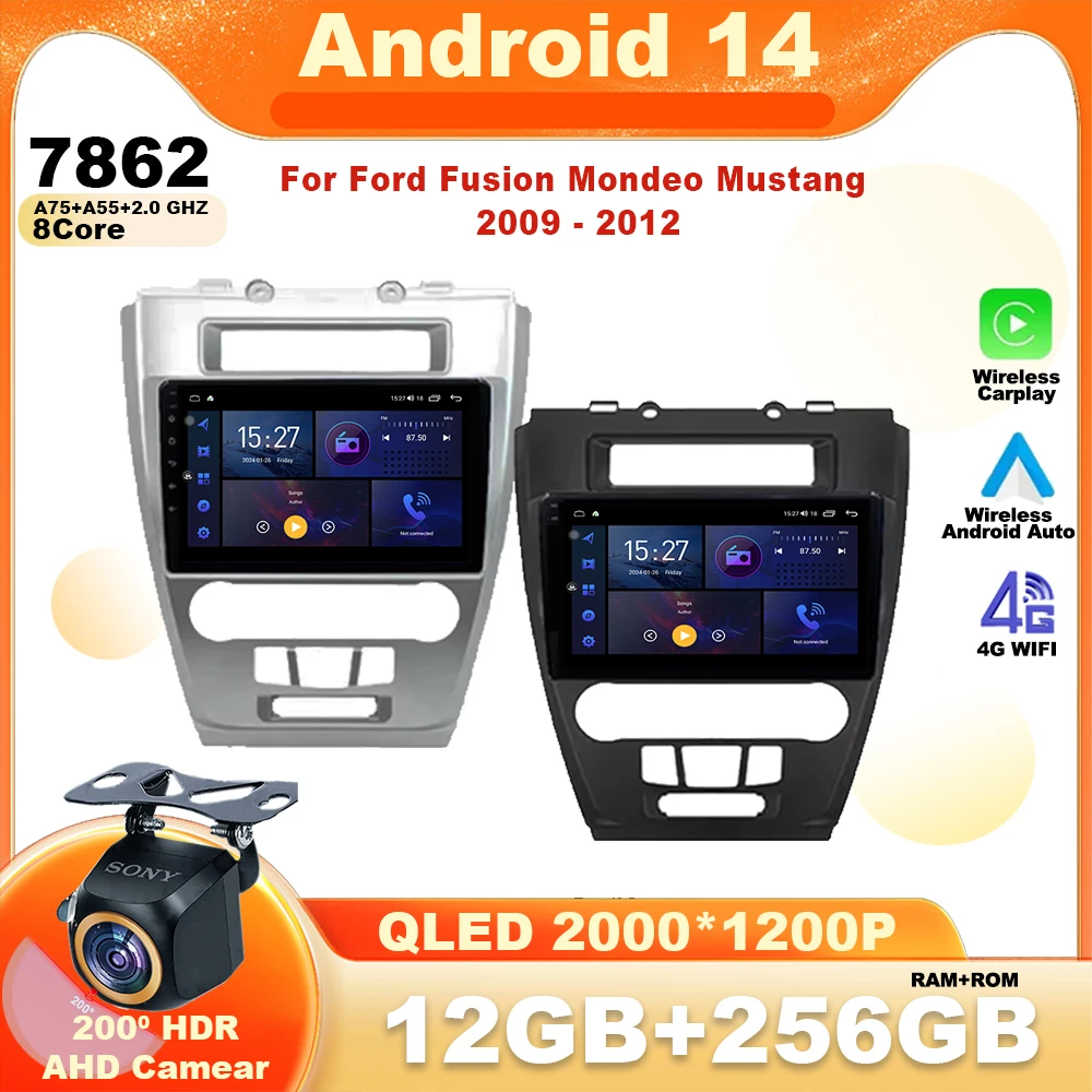 

Android 14 For Ford Fusion Mondeo Mustang 2009 2010 2011 2012 Car Radios Audio GPS Stereo Auto Radio Carplay Android Auto QLED