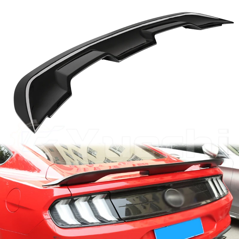 

Задний спойлер на крышу автомобиля, черный, из АБС-пластика, для тюнинга, в стиле GT, автомобильные аксессуары для Ford Mustang