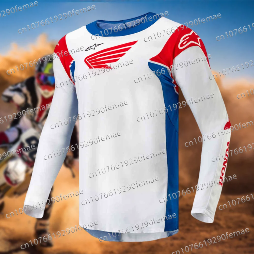 Hot Men's off-Road Motorcycle Mountain Bike Stunt Sports Shirt Daily Breathable Sweat Wicking Quick Drying Long Sleeved Top