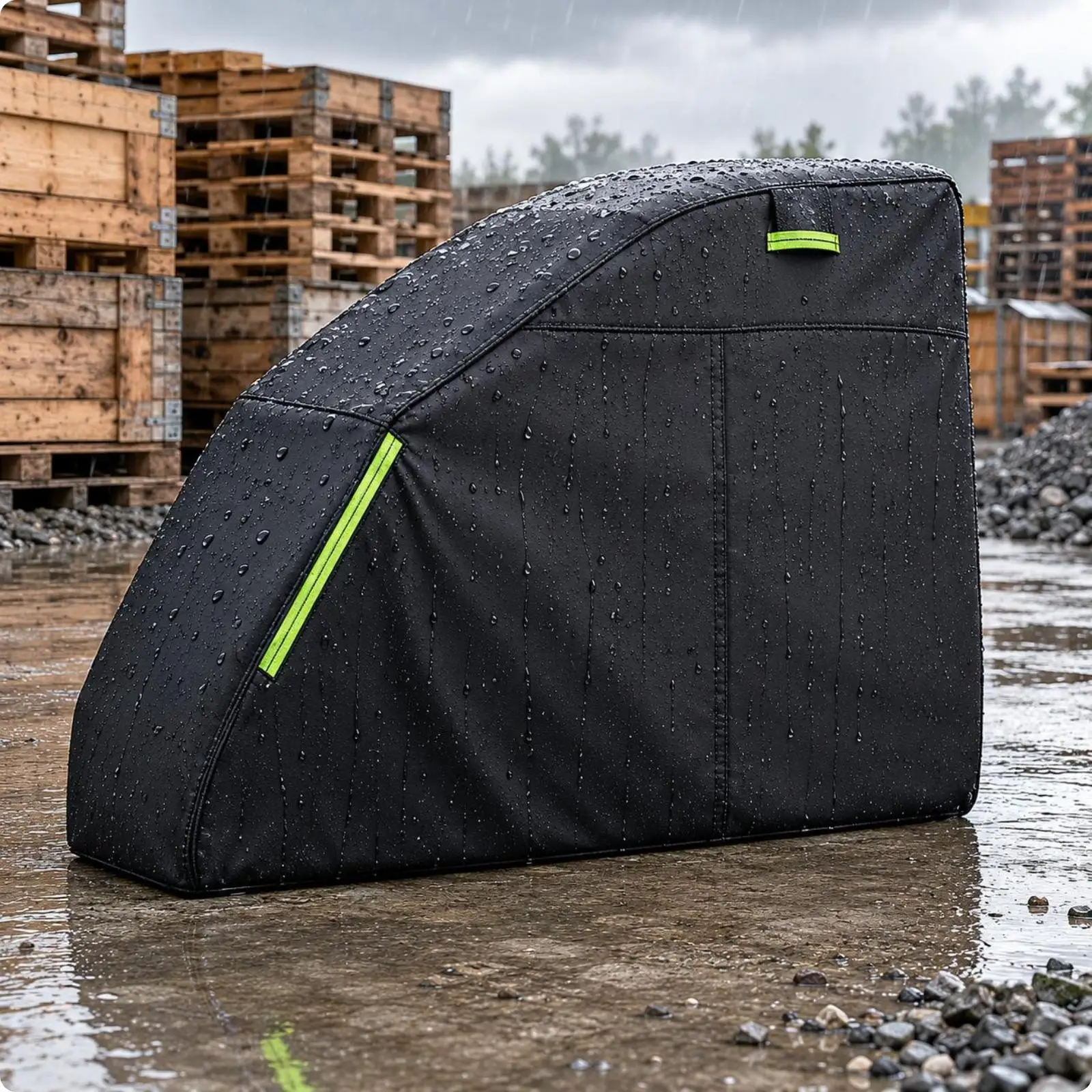Custom-made, full-length, double-layer cover for mini-excavators