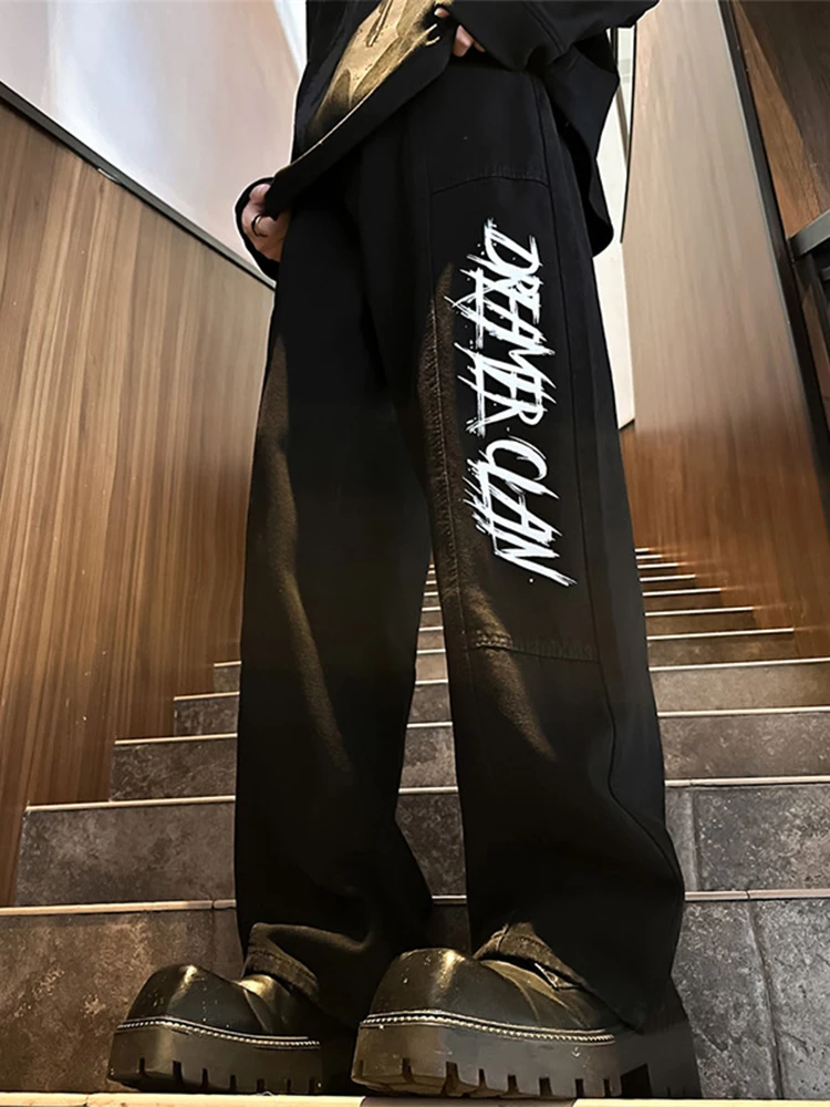 

Мужские джинсы Bla свободного прямого кроя: модные повседневные брюки в уличном стиле для осени и зимы, молодежная коллекция