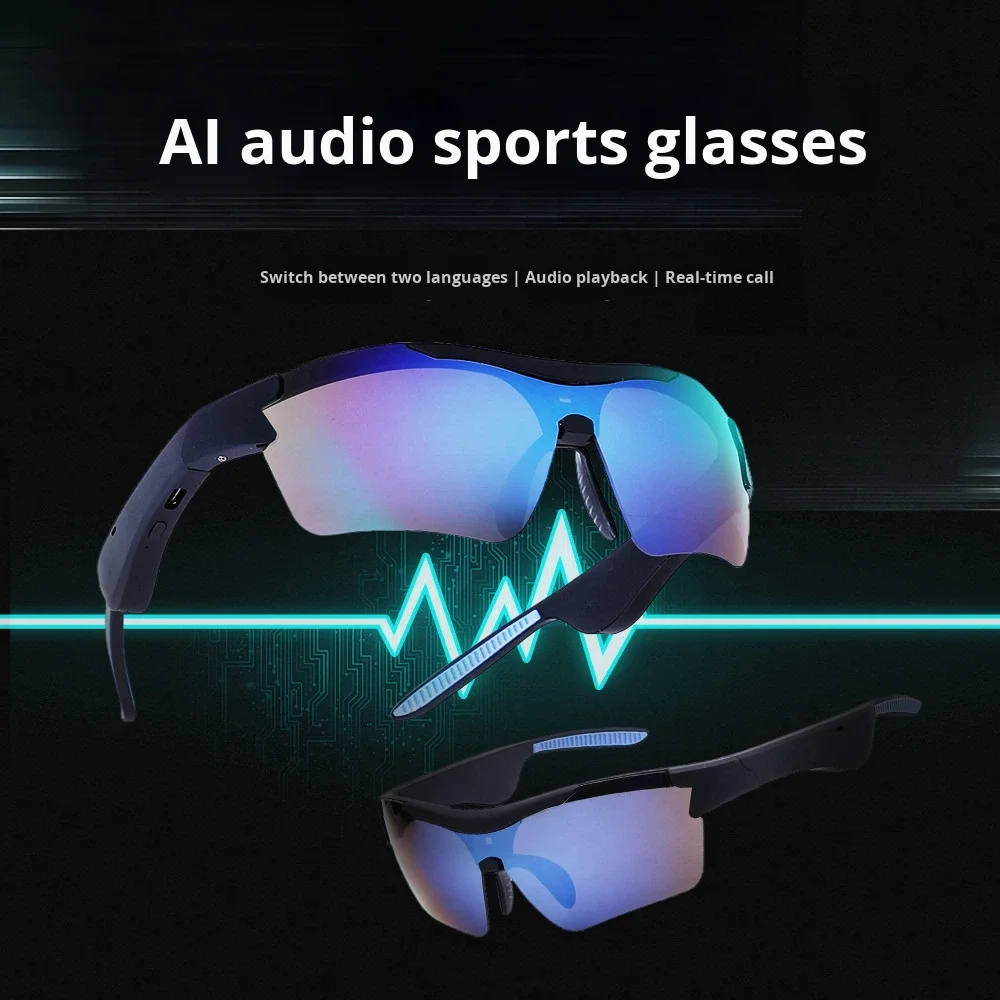 Wireless Head Mounted Smart Glasses Outdoor Cycling Sports Hands Free Communication Audio Eyewear