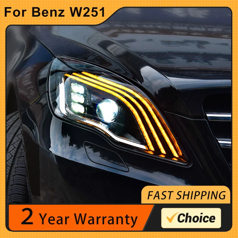 Head Lamp for Benz R Class LED Headlight 2010-2017 Headlights W251 R300 R350 DRL Turn Signal High Beam Angel Eye Projector