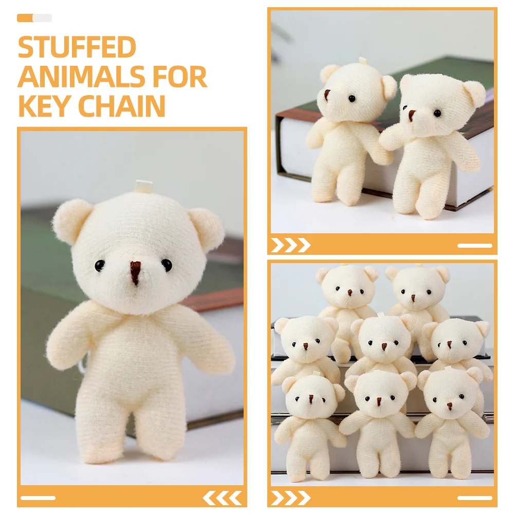 12 Pcs Bear Pendant Decor Bag Toys Key Chain Stuffed Animal Pp Cotton Keychain Child