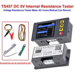 TS457 DC 5V Voltmeter Battery Internal Resistance Tester Detector 18650 Battery Tester AC 4-wire Method With Kelvin Clip