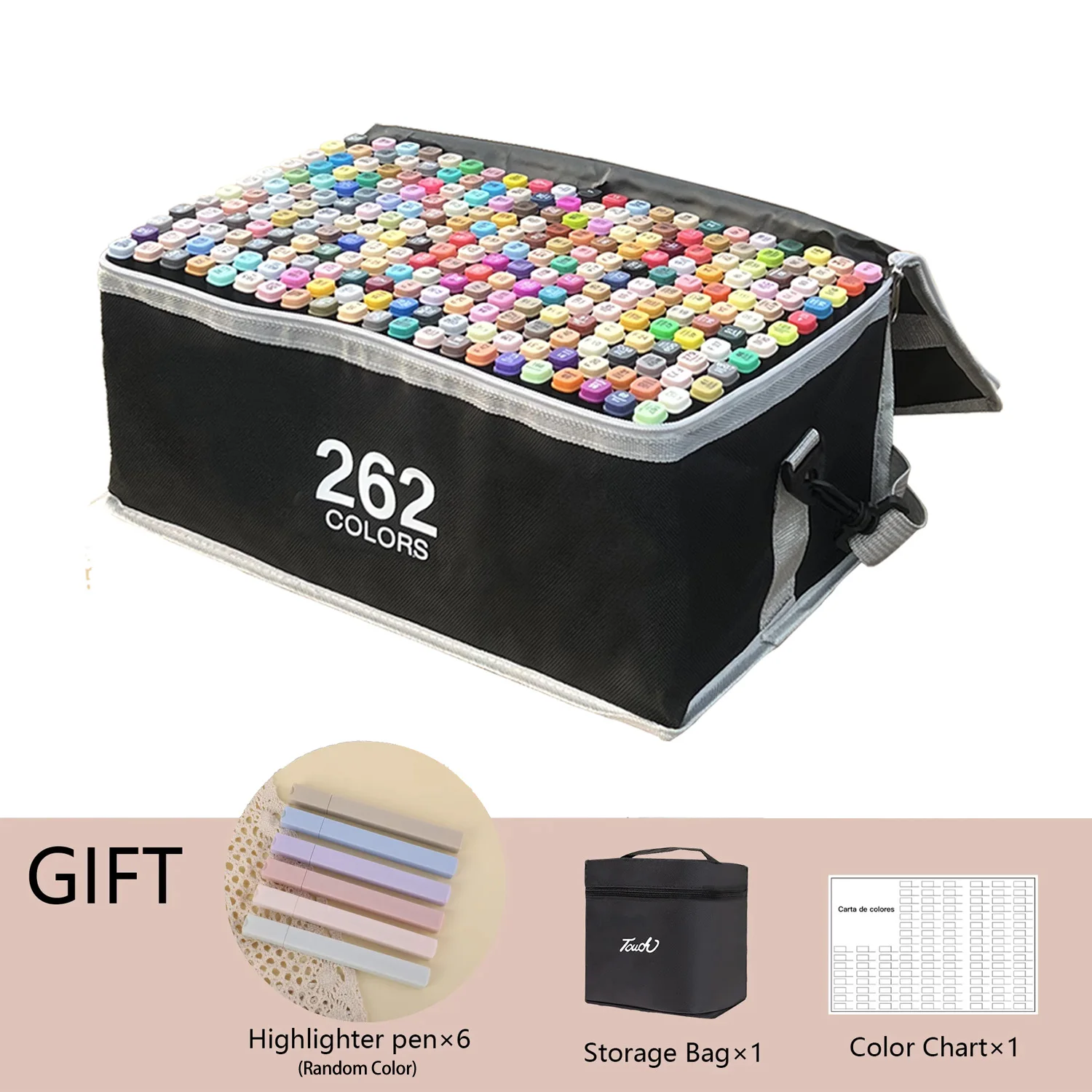 24-262 Kleuren Alcohol-Based Tekenenstiften Dubbele Punt Permanente Art Sketch Markers voor Illustratie Schoolbenodigdheden