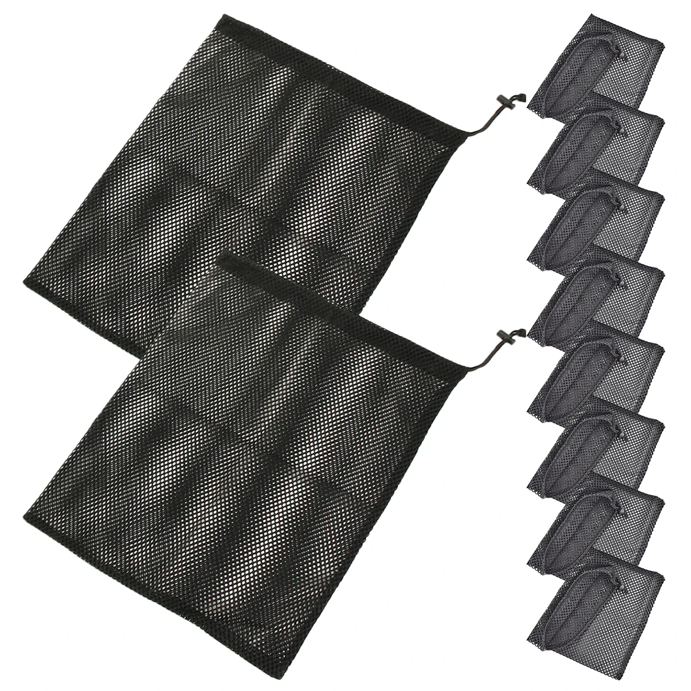 

10 Pcs Mesh Bags Drawstring Wash Underwear Black Toy Storage Net Laundry Travel