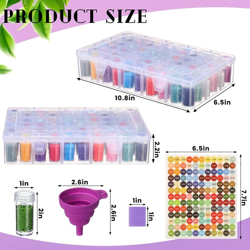 D Iamond-caja de almacenamiento para pintura, caja de almacenamiento con cuentas de 60 cuadrículas, accesorios de Arte de diamantes, con etiquetas