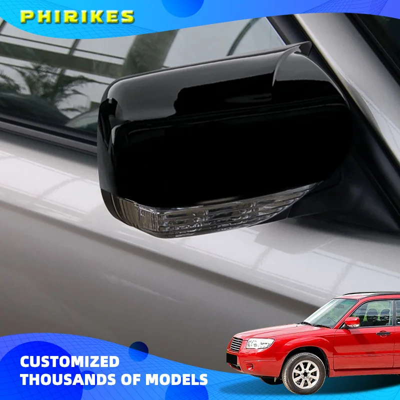 For Subaru Impreza WRX STI 2004-2007 2PCS Car Carbon Fiber ABS Rearview Mirror Cover Caps  New Gloss Black Auto Accessories
