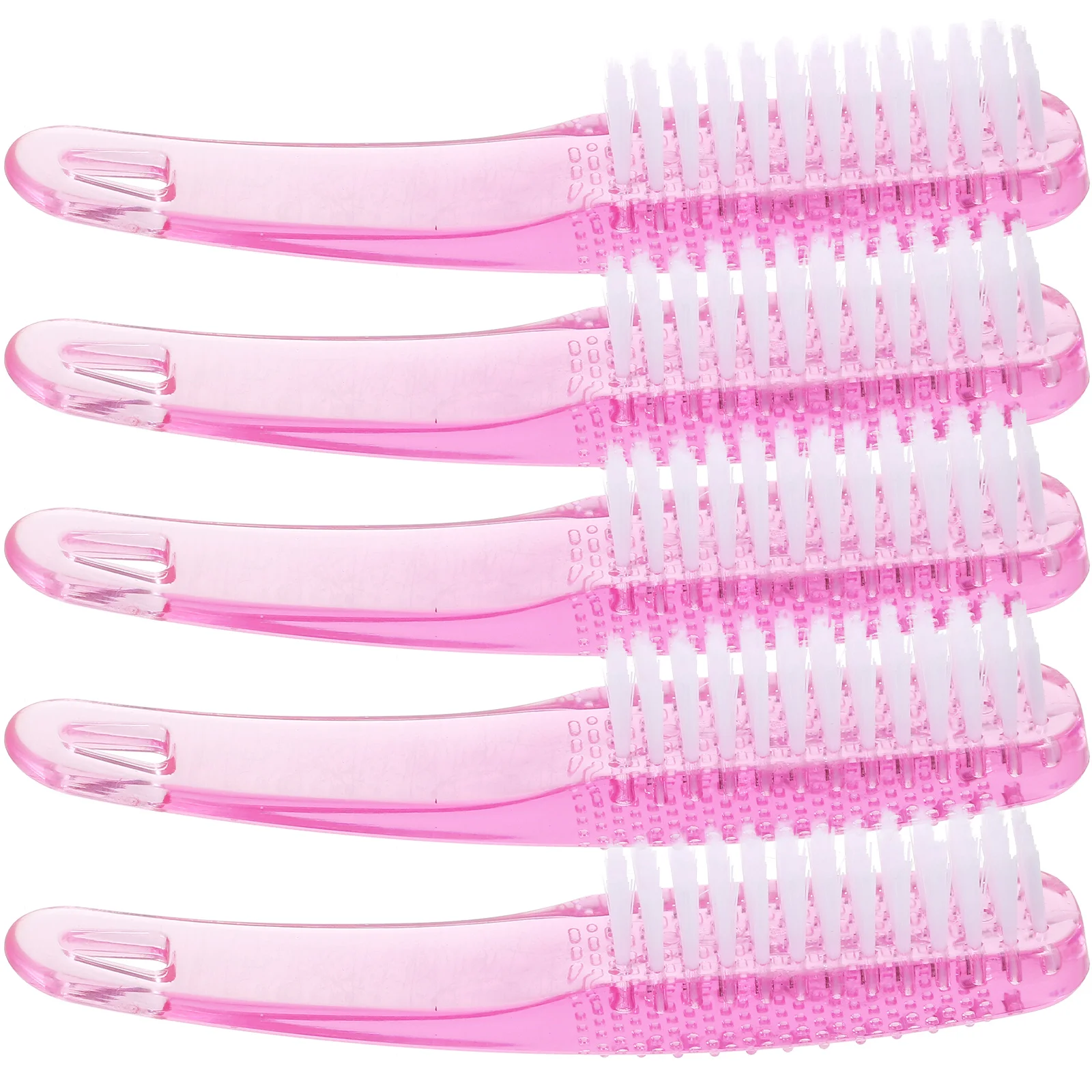 5 Pcs Nail Brush Curved Handle for Cleaning Fingernails up Grip Plastic Manicure Scrubber Cleaner