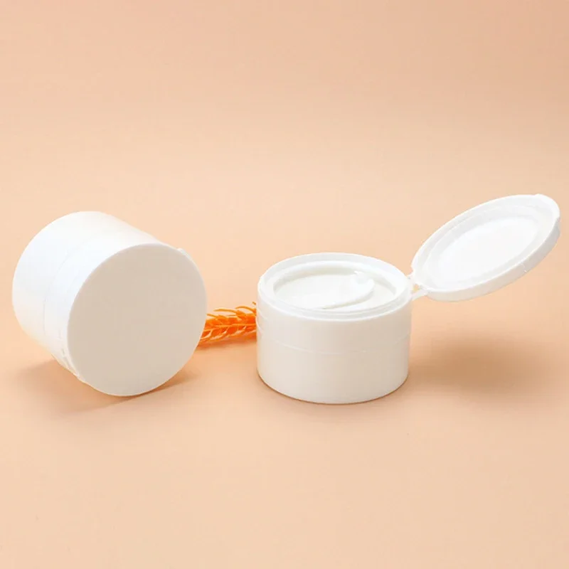 50/80/100g Refillable Bottle With Hand Pulled Mat And Spoon Face Cream Jar Cosmetic Box White Empty Plastic Flip-Top Container