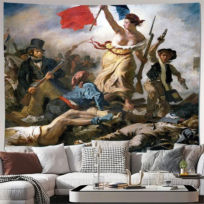 الثورة الفرنسية نسيج جدار ديكور فني للمنزل اللوحة التاريخية خمر رمي بطانية غرفة النوم الجمالية الجدار الشنق هدية