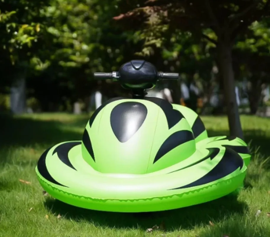 Electric Inflatable Motorboat, Handle Steering Water Toy for Adults/Kids, 2-Person 150kg Capacity, Household Use