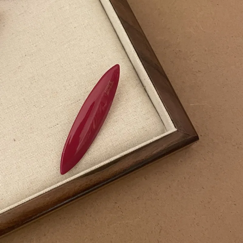 Wine Red Acetate Hairpin Cropped Hair Clip Temperament Duckbill Clip Holiday French New Year Hair Accessories Hairpin High Sense