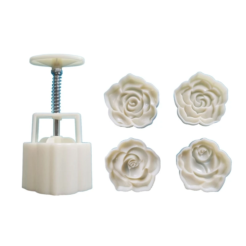 

Rose Flower Cookie Stamps Moon Cake Makers MidAutumn Festival Pastry Tool