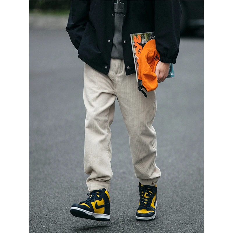 

Fashion Streetwear Corduroy Casual Trousers Japanese High Quality Harajuku Harem Jogging Pants Korean Joggers Men