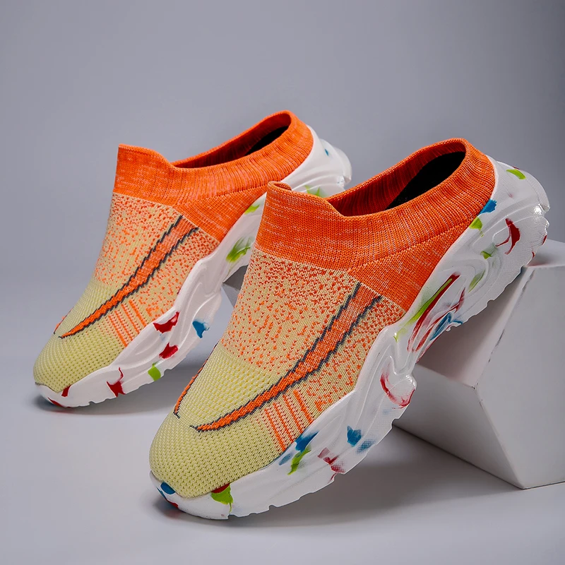

New multi-color couple's dopamine color semi trailer men's and women's shoes, versatile in summer