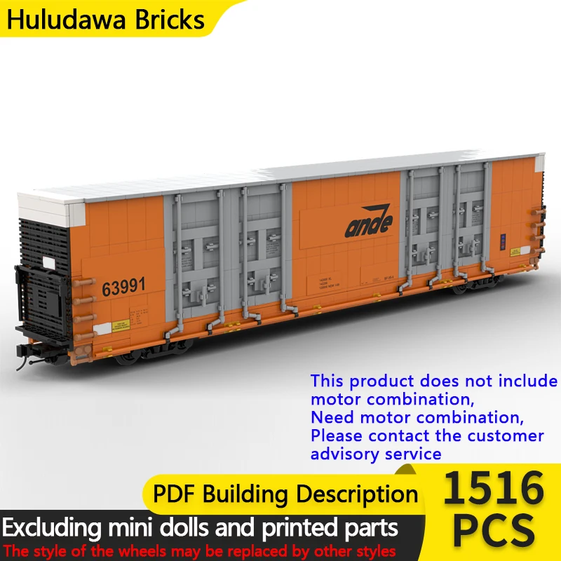 

Модель городской автомобиль MOC, строительные кирпичи, 86 футов, четырехъядерный Plugdoor Boxcar, модульная технология, детские праздничные подарки, сборные игрушки, костюм